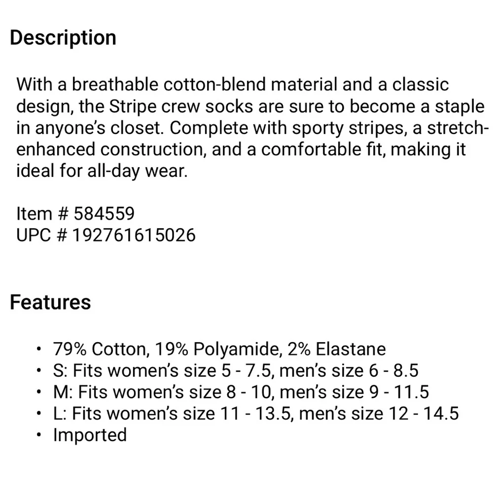 Birkenstock Unisex Crew Socks